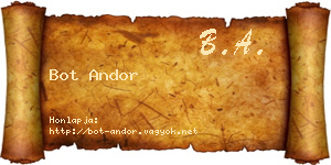 Bot Andor névjegykártya