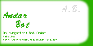 andor bot business card